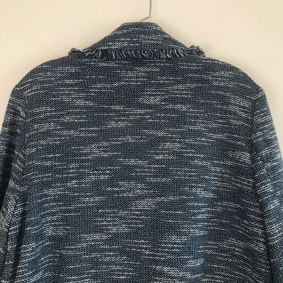 TOPSHOP BLUE TWEED CHUNKY KNIT OPEN FRIDGE BLAZER - Picture 10 of 13